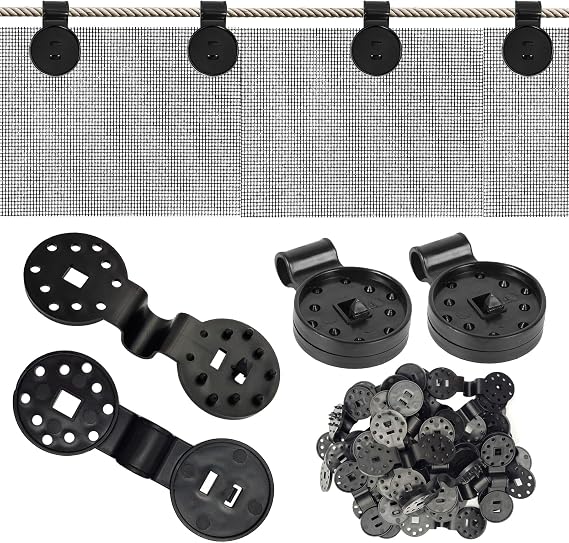 60 Pcs Shade Cloth Plastic Clips Round Sun Shade Cloth Fixed Clip Sunshade Net Fixing Clip Greenhouse Cloth Fix Clamp Windproof Awning Clamp Grip Tarp Clips for Net Anti Bird Netting Garden