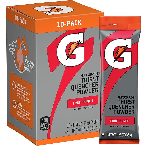 Gatorade G Powder 10ct Punch, Mixed Fruit, 10 Count