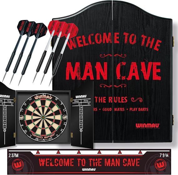 WINMAU Man Cave Complete Dartboard Cabinet Set
