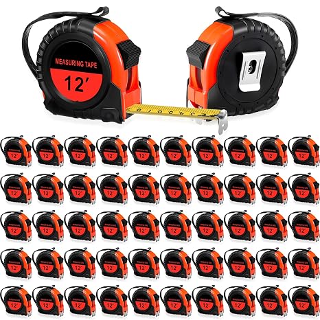 Copkim 50 Pieces 12 Ft Tape Measure Retractable Bulk,Red