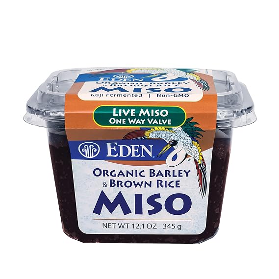Eden Organic Barley & Brown Rice Miso Paste, Mugi & Genmai, Live Culture, Umami Rich, Made in Japan, 12.1 oz (345g)