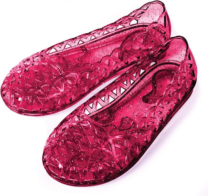 Del Sol Color-Changing Jelly Shoes - Princess Slipper - Changes Color from Clear to Pink in the Sun - Sturdy and Stylish, Made from USA certified PVC - Kids 6