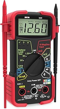 INNOVA 3320 Auto-Ranging Digital Multimeter, Red & Black