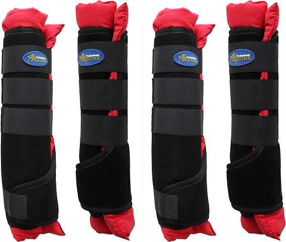 TackRus Horse Stable Shipping Boots Wraps Front Rear 4 Pack Leg Hoof Care 4120RD
