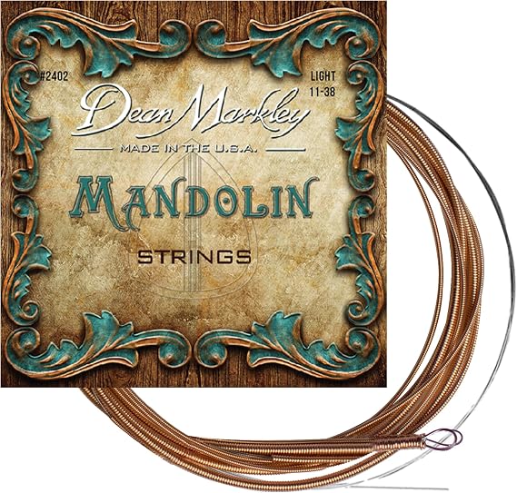 Dean Markley Mandolin Phosphor Bronze Strings, 11-38 Light Mandolin Strings with Long-Lasting Brilliant Tone and Incredible Clarity Mandolin String Set, Made in the USA