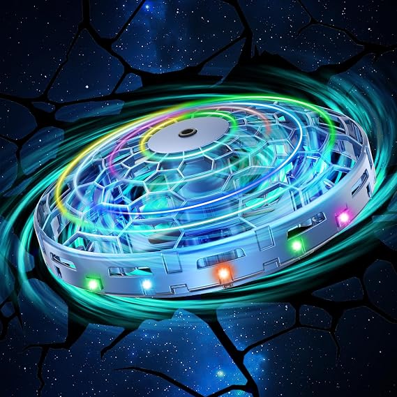 Flying Ball, UFO Toy, Gesture Control, LED Light, Automatic Obstacle Avoidance Function, 360° Rotation, For Children, Certified in Japan, Birthday Gift, Student Gift, Blue