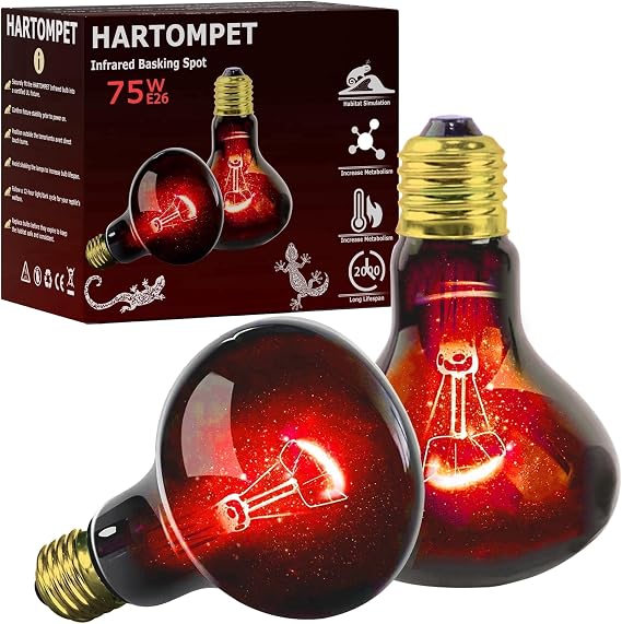 HARTOMPET Infrared Heat Lamp Bulbs 75W E26, 3.15"