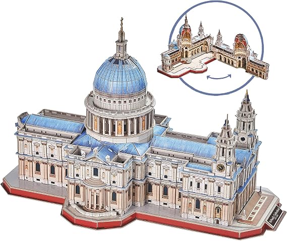 CubicFun London St. Paul's Cathedral 3D Architecture Puzzle, 643 Pieces | 643-piece St. Paul's Cathedral 3D puzzle for ages 14+; no-glue build with detailed interior for home display