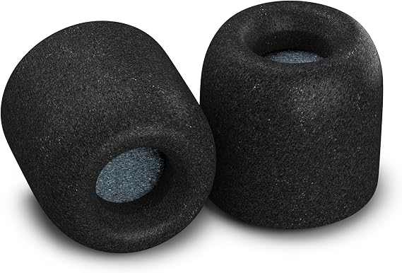 Comply 600 Core Series Memory Foam Replacement IEM Ear Tips, Black, Medium