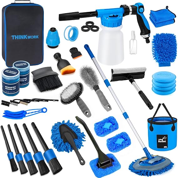 THINKWORK Car Wash Kit with Foam Gun, Complete Car Detailing Kit 40 PCS
