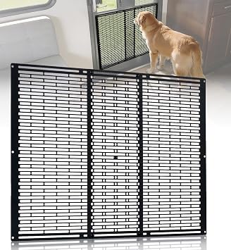 RV Screen Door Protector for Dogs, Adjustable 16.46"-30.24" RV Entry Screen Door Grille, Keeps Pets Safe and Prevents Screen Damage