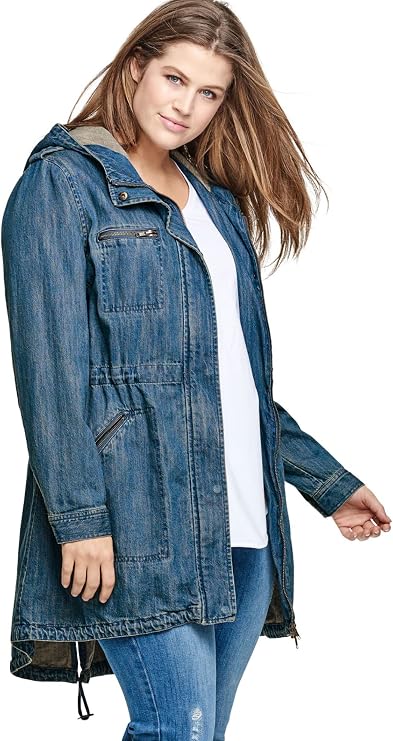 ellos Hooded Anorak Denim Jacket