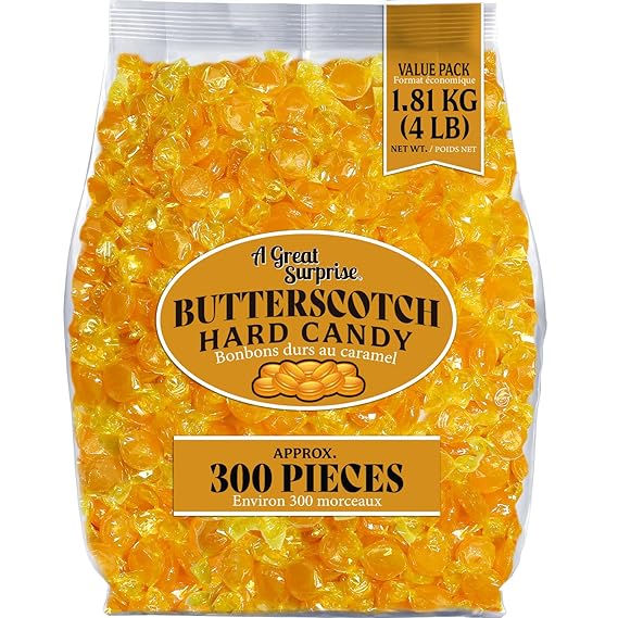 Butterscotch Hard Candy 4 lb Bulk Individually Wrapped