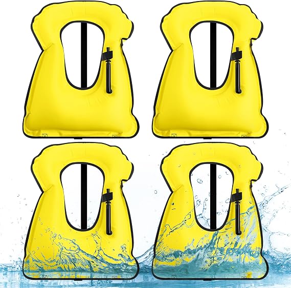 Jerify 4 Pcs Inflatable Swim Vest for Adults Portable Swim Vest Jackets Adjustable Diving Jackets for Adult Swimming Diving