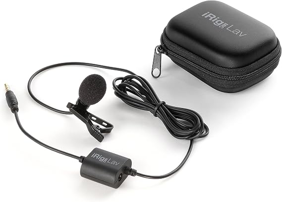 IK Multimedia iRig Mic Lav Lapel Microphone, omnidirectional Condenser lavalier Microphone with 1/8" TRRS Jack, Headphone Out and Daisy-Chaining for iPhone, iPad, Android, Mac, PC