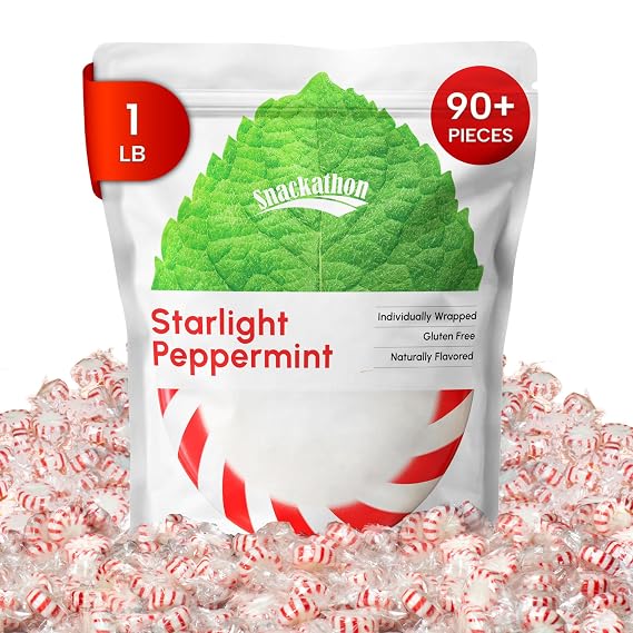 Starlight Candy, Individually Wrapped, Peppermint, 1 Pound, 90+ Pieces