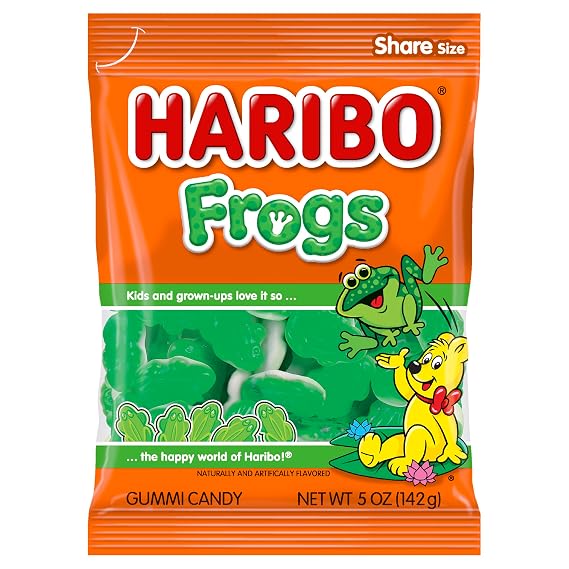 Haribo Gummi Candy, Frogs, 5 Ounce