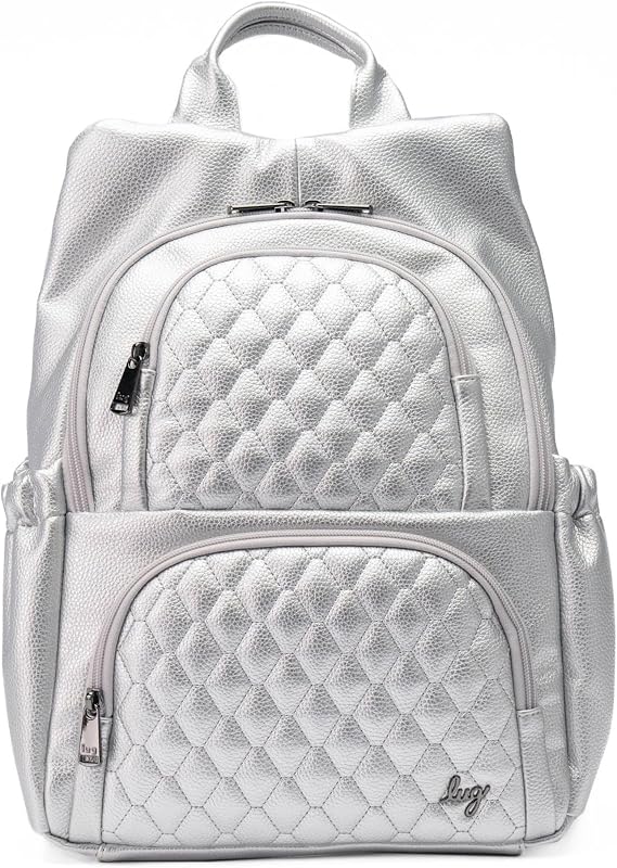 Lug Hatchback Classic VL Backpack for Women Vegan Leather, Water-Repellent, Multiple Pockets PETA-Approved Vegan Leather SILVER