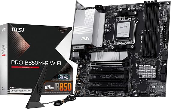 MSI PRO B850M-P WIFI7 DDR5 AMD B850 AM5 Soket DDR5 8200+(OC) MHz mATX Anakart