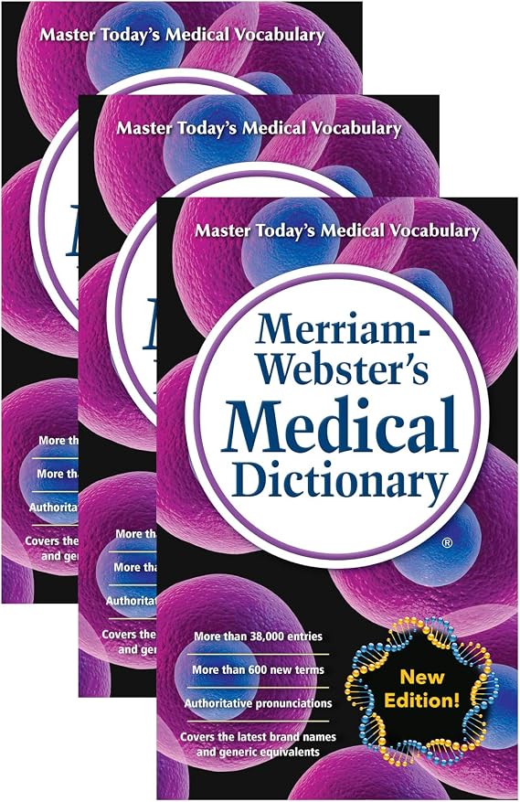 Merriam-Webster Medical Dictionary; Mass-Market Paperback, Pack of 3