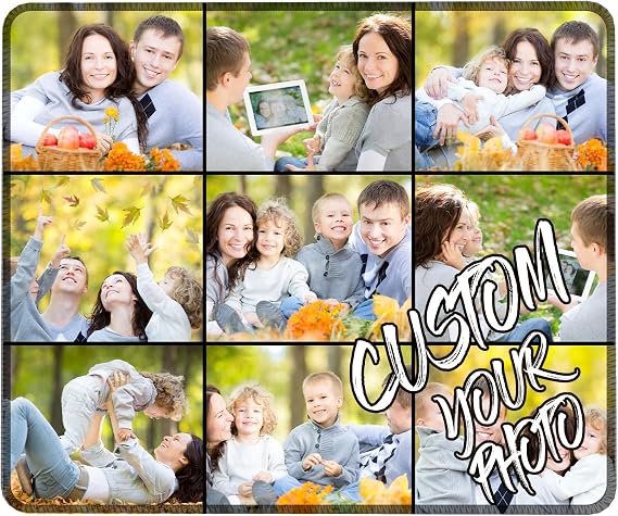 Personalized Mousepads with Photo Collage Custom Mouse pad Picture Text Office Accessories for Desk Perfect
