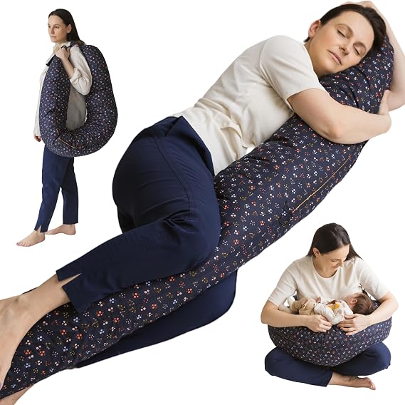 MINICAMP Full Body Pregnancy Pillow for Sleeping Full Body Maternity Support Pillow for Back, Belly, Hips & Legs Ergonomic Side Sleeper Pillow with Removable Washable Cover - Made in EU