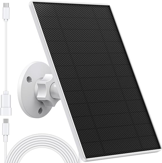 SANKABA Eufy Kamera için Güneş Paneli, Eufy E, 2C/2C Pro, 2/2Pro, E20/E40, Solo, SoloCam Spot Işığı, IP65 Suya Dayanıklı USB-C Güneş Paneli Şarj Cihazı, Mikro USB Konektörü ve Kauçuk Fişli Eufy için
