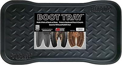 JobSite Heavy Duty Boot Tray, Multi-Purpose for Shoes, Pets, Garden - Mudroom, Entryway, Garage - Indoor or Outdoor - 15 x 28 Inch - 1 Pack