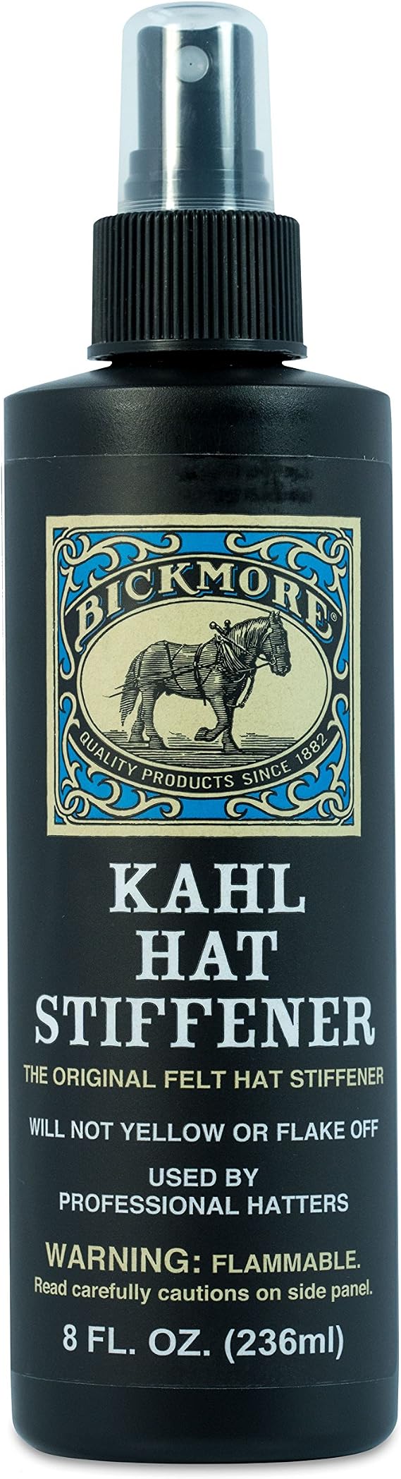 Bickmore Kahl Hat Stiffener Spray for Felt & Fabric Hats Clear | Restores Shape, Supports Brim, Clear, Won't Affect Color or Texture, Made in USA