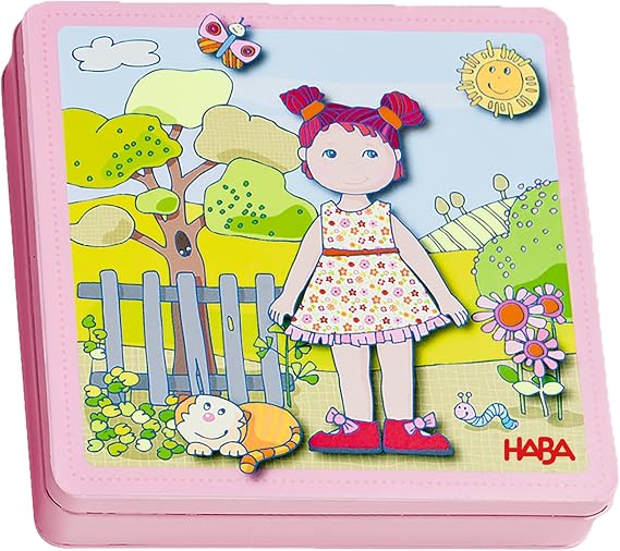 HABA Dress-Up Doll Magnetic Game Box & Magnetic Puzzle for Toddlers, Travel-Friendly Road Trip Toy for Kids, Toddler Activities for Ages 3+, 54 Piece Set