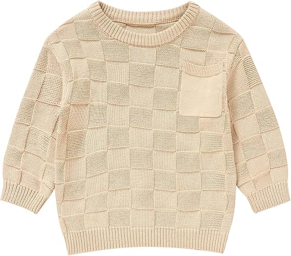 Toddler Girl Knit Sweater Blouse Pullover Warm Crewneck Long Sleeve Tops for Toddler Boy Fall Winter Clothes