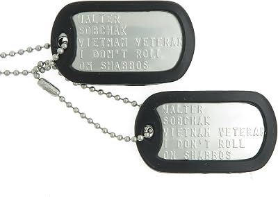 Walter Sobchak Stainless Steel Military Dog Tag Costume Necklace Set