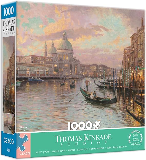 Ceaco - Thomas Kinkade - Venice - 1000 Piece Jigsaw Puzzle - Relaxing and Fun Activity for Adults