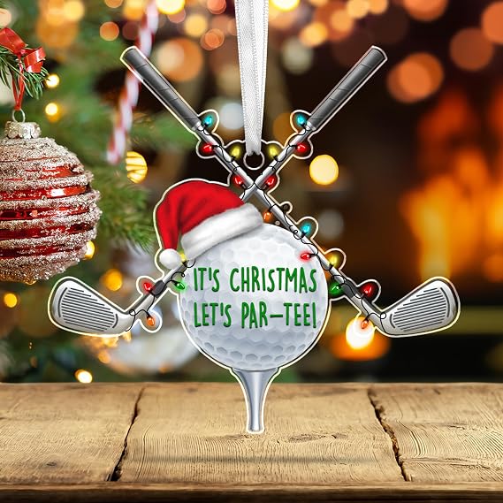 FLAGWIX Christmas Golf Gifts for Men Women, Acrylic Ornaments for Tree