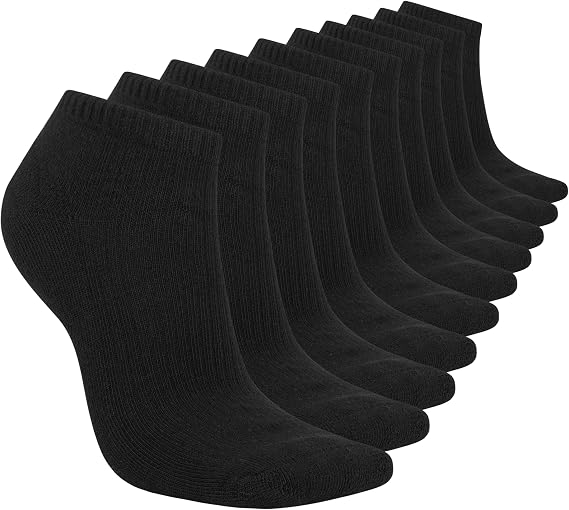 Skechers Women's 10-pack Half Terry Classic Low Cut Socks, Comfort-fit & Cushioned Footbed