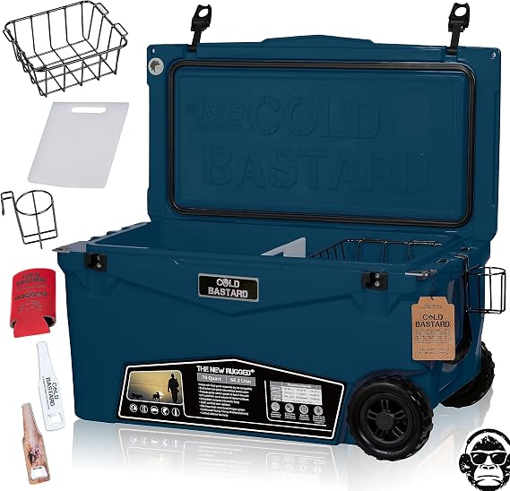 70QTW Rugged+ Navy Storm Large Wheels Premium Ice Chest Cooler Accessories Free S&H (CB70W-NS)