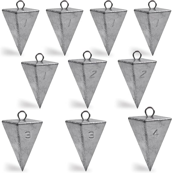 Pyramid Sinkers Fishing Weights Sinkers Saltwater Surf Fishing Weights Pyramid Weights Ocean Saltwater Fishing Gear Tackle 1oz 2oz 3oz 4oz 5oz 6oz 8oz