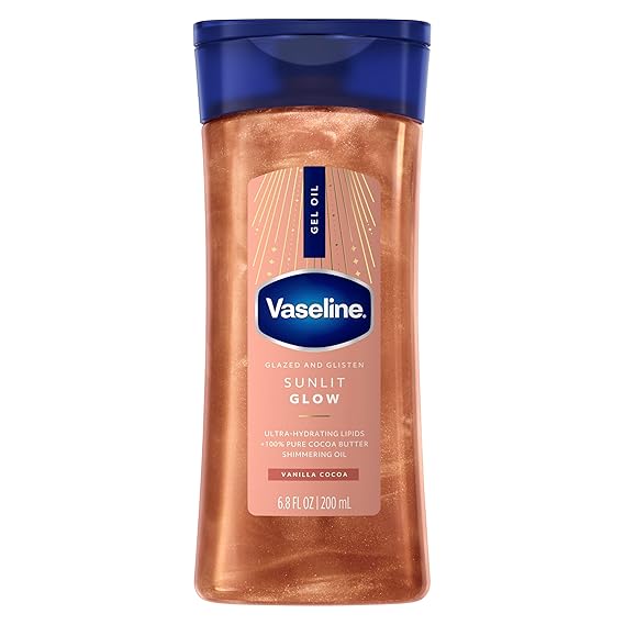 Vaseline Glazed and Glisten Sunlit Glow Body Gel Oil Shimmering 6.8oz 1ct