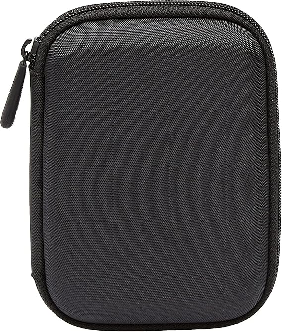 Amazon Basics Portable External Hard Drive Carrying Case with Mesh Storage, Protection, Secure Strap, Black