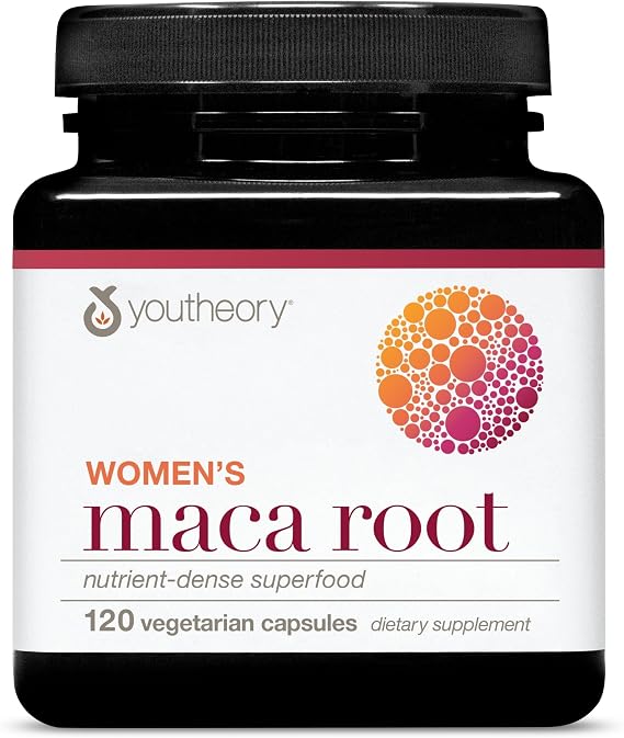 Youtheory Women's Maca Root, 120 Vegetarian Capsules, 60-Day Supply