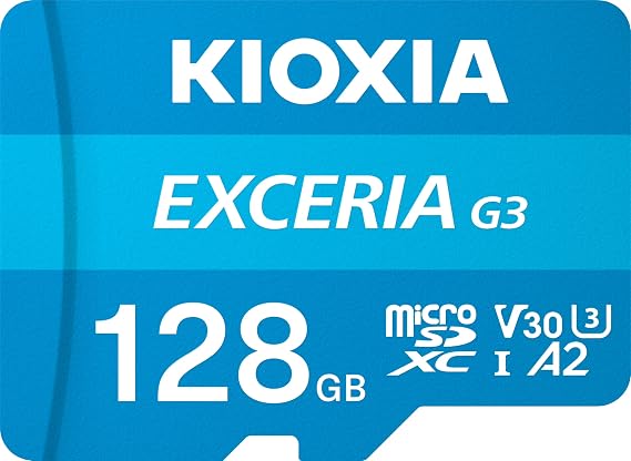 KIOXIA EXCERIA G3 128GB microSDXC Hafıza Kartı – UHS-I U3 V30 C10 A2, 160/50MB/s'ye Kadar, 4K