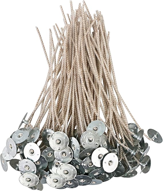 CD Series Candle Wicks for Soy Candles,100pcs CD 4 6" Pretabbed Wicks,Cotton & Paper Wicks for Candle Making.