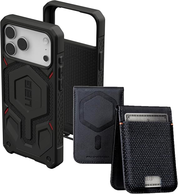 URBAN ARMOR GEAR UAG Designed for iPhone 17 Pro Max Monarch Pro Case Bundle with Metropolis Magnetic Wallet (Kevlar Black)
