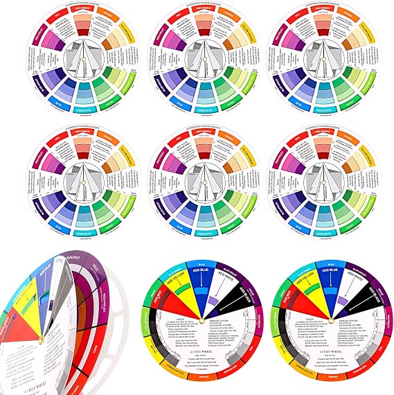 Nezyo 10 Pcs Color Paint Wheel Bulk for Artist Kids, 5.5 Inch