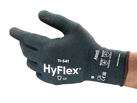 Ansell HyFlex 11-541 Cut Protection Gloves - Light Duty, Dexterity, Comfort, Size Medium (Pack of 12)