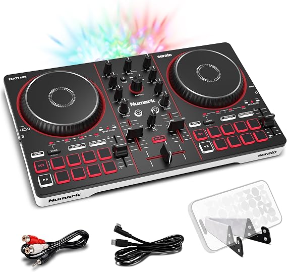 Numark Party Mix III Bluetooth DJ Controller with Built-in Lighting Function