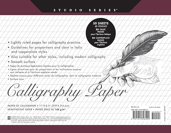 Studio Series Calligraphy Paper Pad: 50 Sheets