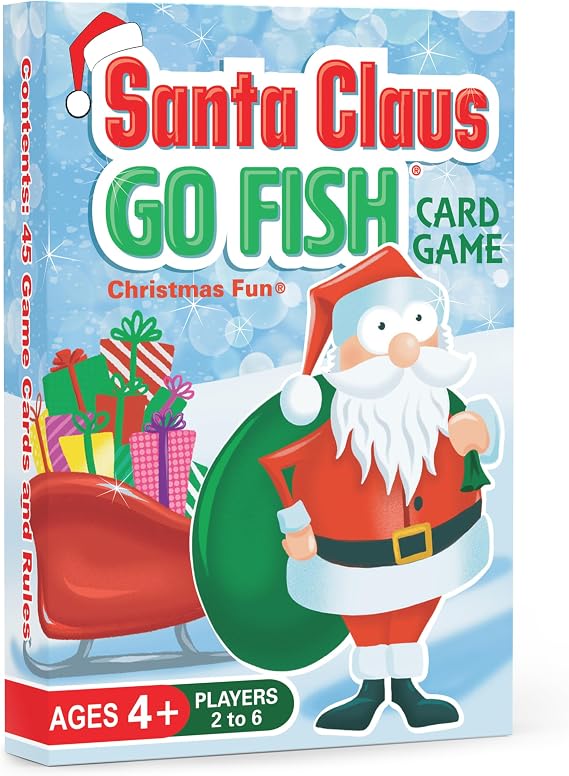 Santa Claus Go Fish Christmas Games for Kids, Stocking Stuffers Ages 4+