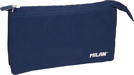 MILAN 1918 collection school bag 3 zips and 5 compartments navy blue 215x35x125mm