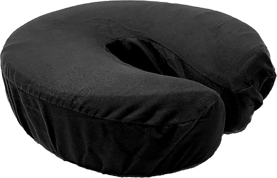 Therapist's Choice Premium Deluxe Microfiber Massage Table Face Cradle Covers, 4pcs per Package (Black)
